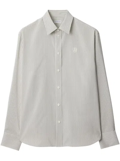 Burberry Striped Shirt In Gray