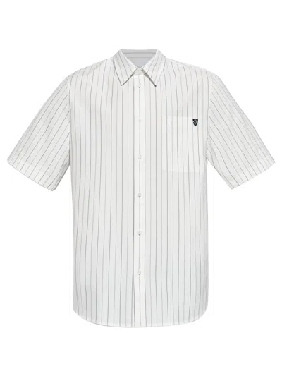 Burberry Striped Shirt In White