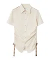Burberry Silk Stripe Shirt In White