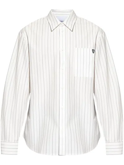 Burberry Striped Shirt In White