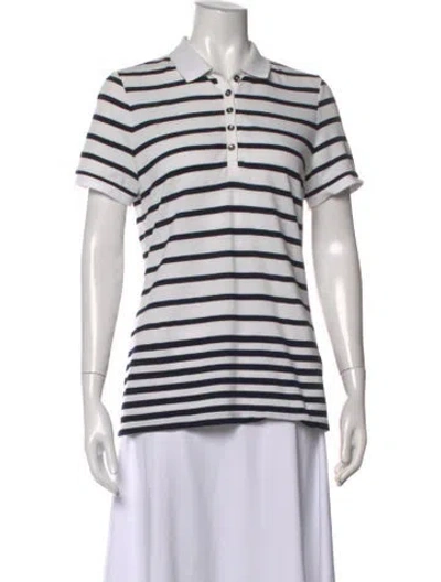 Pre-owned Burberry Striped Short Sleeve Polo In Multicolor