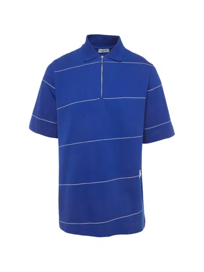 Pre-owned Burberry Striped Short-sleeve Polo Shirt In Blue