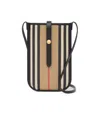 Burberry Striped Shoulder Bag In Nude