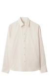 Burberry Striped Silk Shirt In Clam