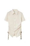 Burberry Silk Stripe Shirt In Clam