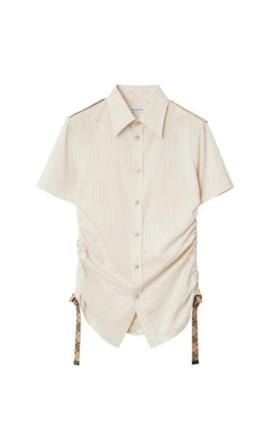 BURBERRY BURBERRY SLIM FIT STRIPED SILK SHIRT