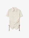 Burberry Silk Stripe Shirt In Clam