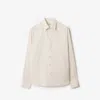 Burberry Striped Silk Shirt In Clam