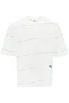 BURBERRY STRIPED T-SHIRT WITH EKD EMBROIDERY