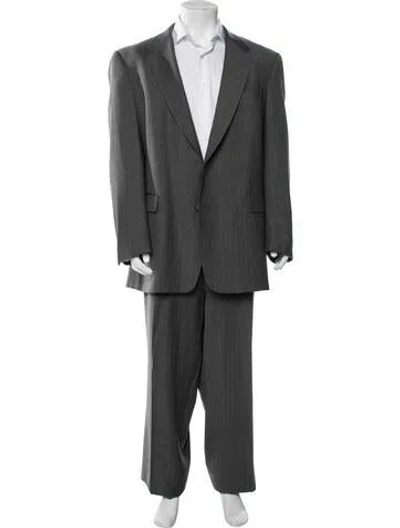 Pre-owned Burberry Striped Two-piece Suit In Gray
