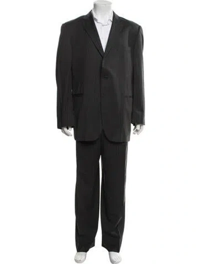 Pre-owned Burberry Striped Two-piece Suit In Gray