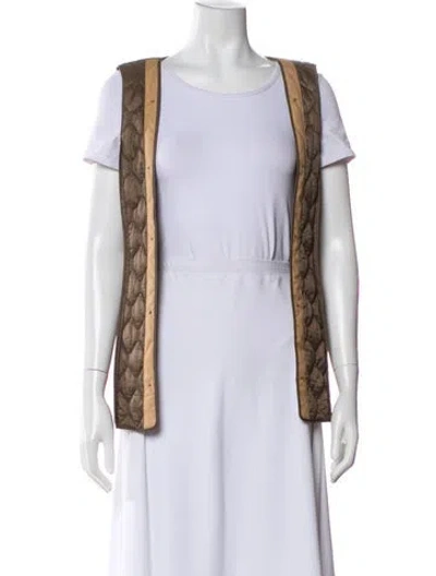 Pre-owned Burberry Striped Vest In Brown
