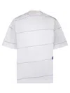Burberry Striped T-shirt With Ekd Embroidery In White