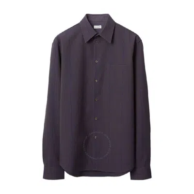 Burberry Striped Wool Button Down Shirt
