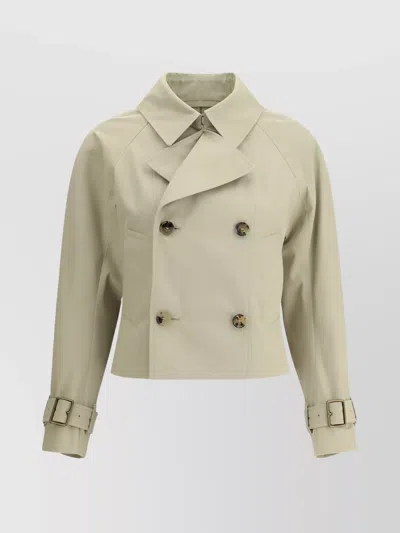 Burberry Structured Buckle Cuffs Trench Coat In Neutral
