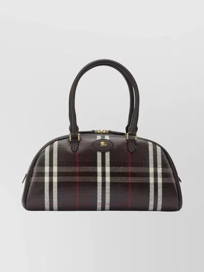 BURBERRY STRUCTURED CHECK PATTERN CROSSBODY BAG