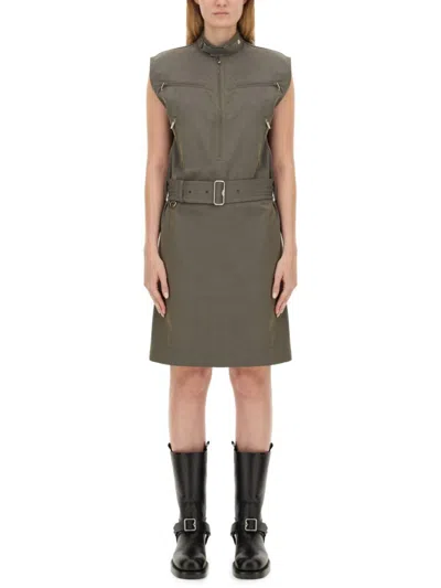 Burberry Structured Mini Dress In Grey