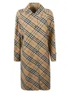 Burberry Structured Plaid Coat With Button-up Front In Pattern