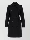 Burberry Structured Trench With Classic Accents In Blue