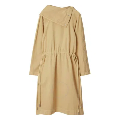Burberry Stud-detail Folded Midi Dress In Yellow