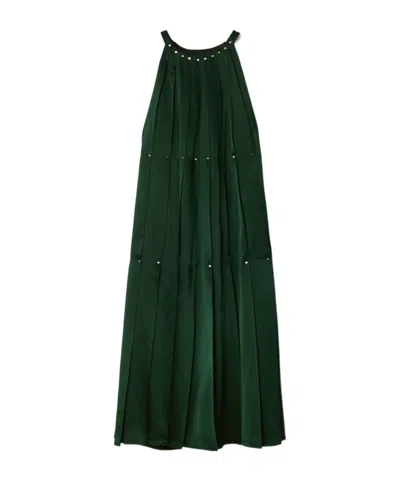 BURBERRY STUDDED SATIN DRESS