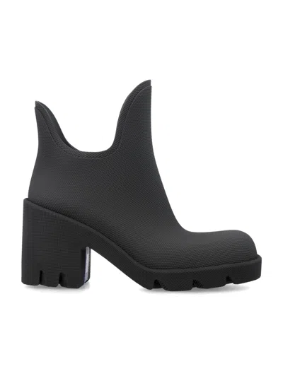 Burberry Studded Slip-on Boots For Women With Asymmetric Collar And  Logo By  London In Black