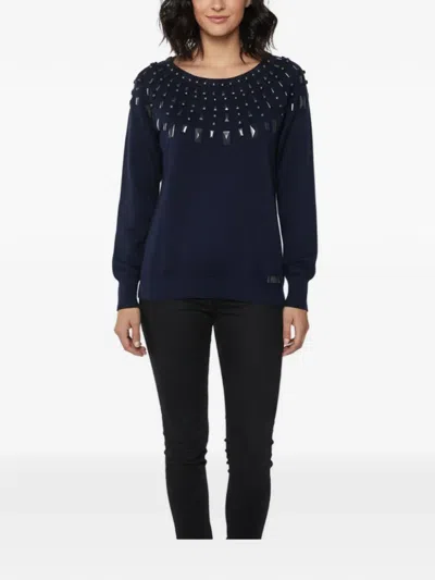 Pre-owned Burberry Stud-embellished Sweater In Blue