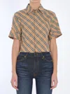 Burberry Vintage Check Cropped Shirt In Brown