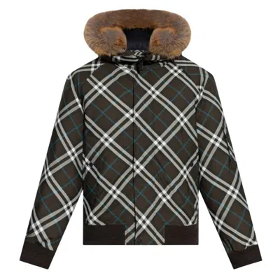 Burberry Stylish Faux Fur-trimmed Hood Padded Jacket In Black