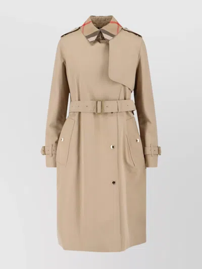 BURBERRY STYLISH JACKET WITH BELTED WAIST AND EPAULETTES