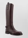 Burberry Stylish Knee-high Ankle Boots Buckle Detail In Brown