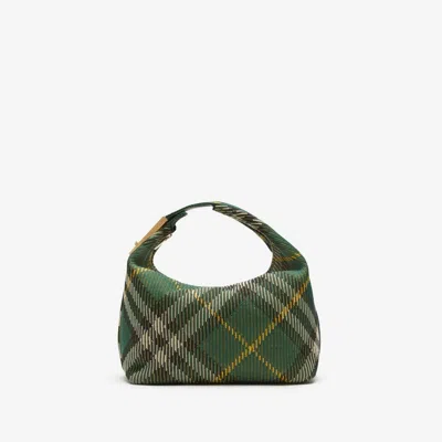 BURBERRY GREEN FABRIC HANDBAG WITH GOLD HARDWARE FOR WOMEN