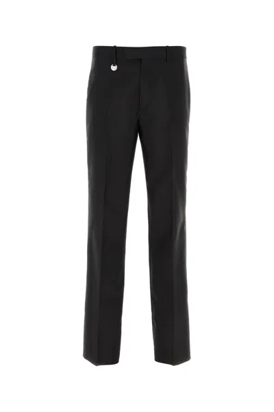 BURBERRY BURBERRY BLACK WOOL BLEND WIDE-LEG PANT