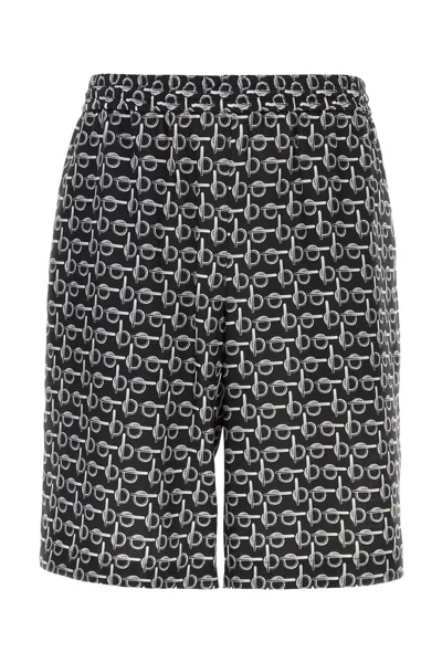 BURBERRY BURBERRY PRINTED SILK BERMUDA SHORTS