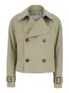 Burberry Sage Green Polyester Blend Trench Coat In Multicolor