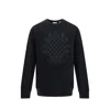 Burberry Chequered Crest Cotton Sweatshirt In Black