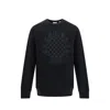 Burberry Chequered Crest Cotton Sweatshirt In Black
