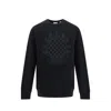 Burberry Chequered Crest Cotton Sweatshirt In Black