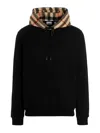 Burberry Samuel Sweatshirt With Check Hood In Negro