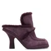 Burberry Shearling-lined Suede Mules