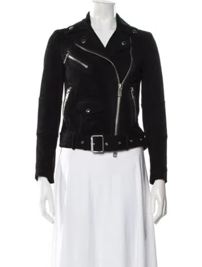 Pre-owned Burberry Suede Biker Jacket In Black