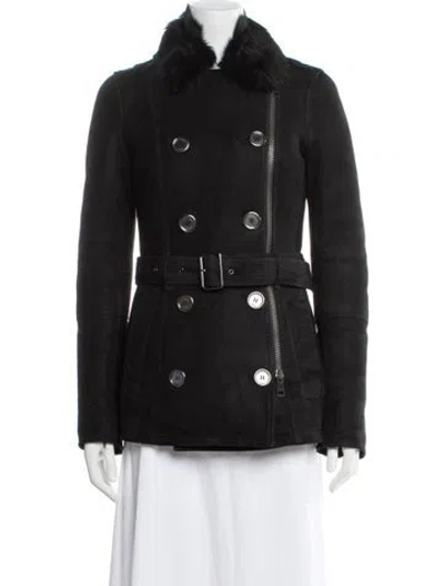Pre-owned Burberry Suede Biker Jacket In Black