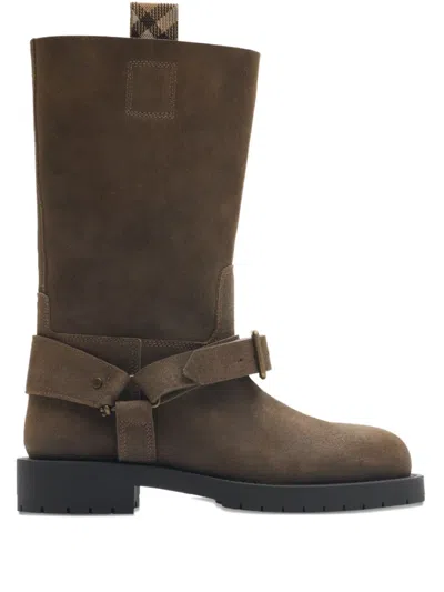 Burberry Suede Boots In Brown
