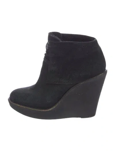 Pre-owned Burberry Suede Boots In Black