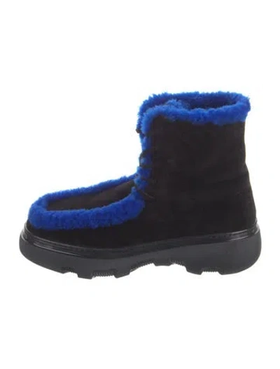Pre-owned Burberry Suede Boots In Black