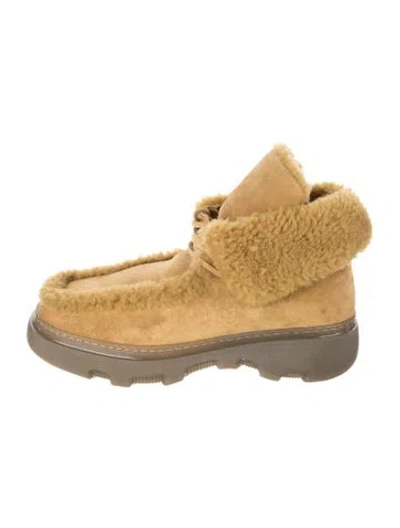 Pre-owned Burberry Suede Boots In Brown
