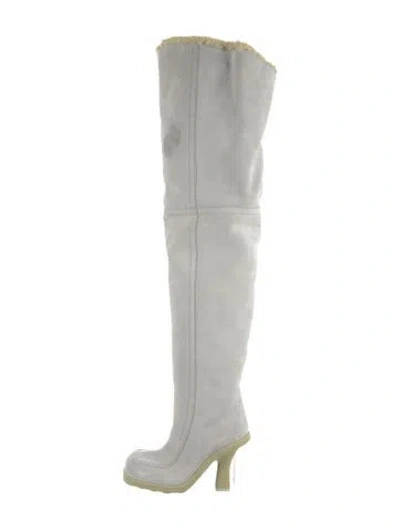Pre-owned Burberry Suede Boots In Gray