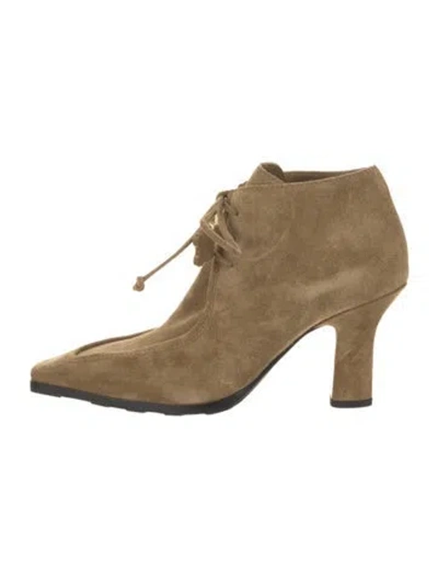 Pre-owned Burberry Suede Boots In Neutral