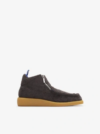 Burberry Suede Chance Boots In Black
