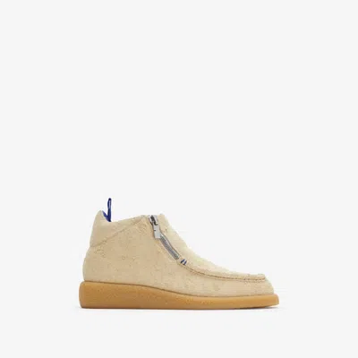 Burberry Suede Chance Boots In Neutral